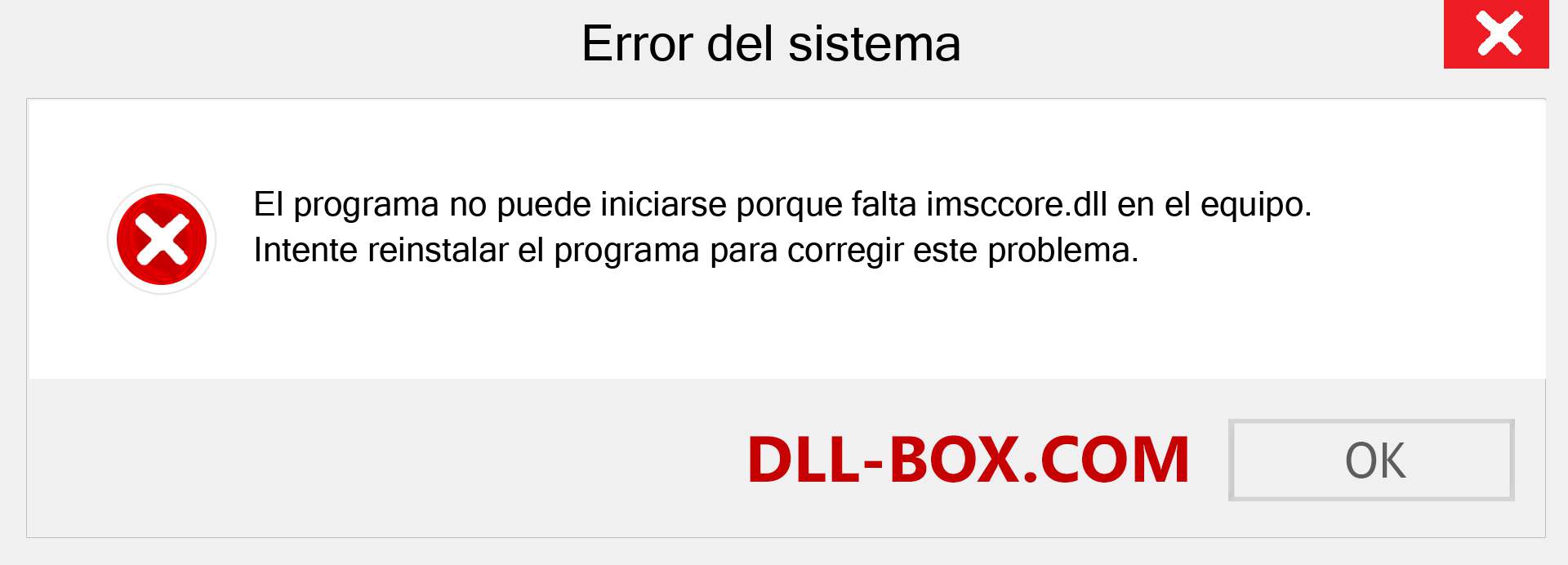 ¿Falta el archivo imsccore.dll ?. Descargar para Windows 7, 8, 10 - Corregir imsccore dll Missing Error en Windows, fotos, imágenes