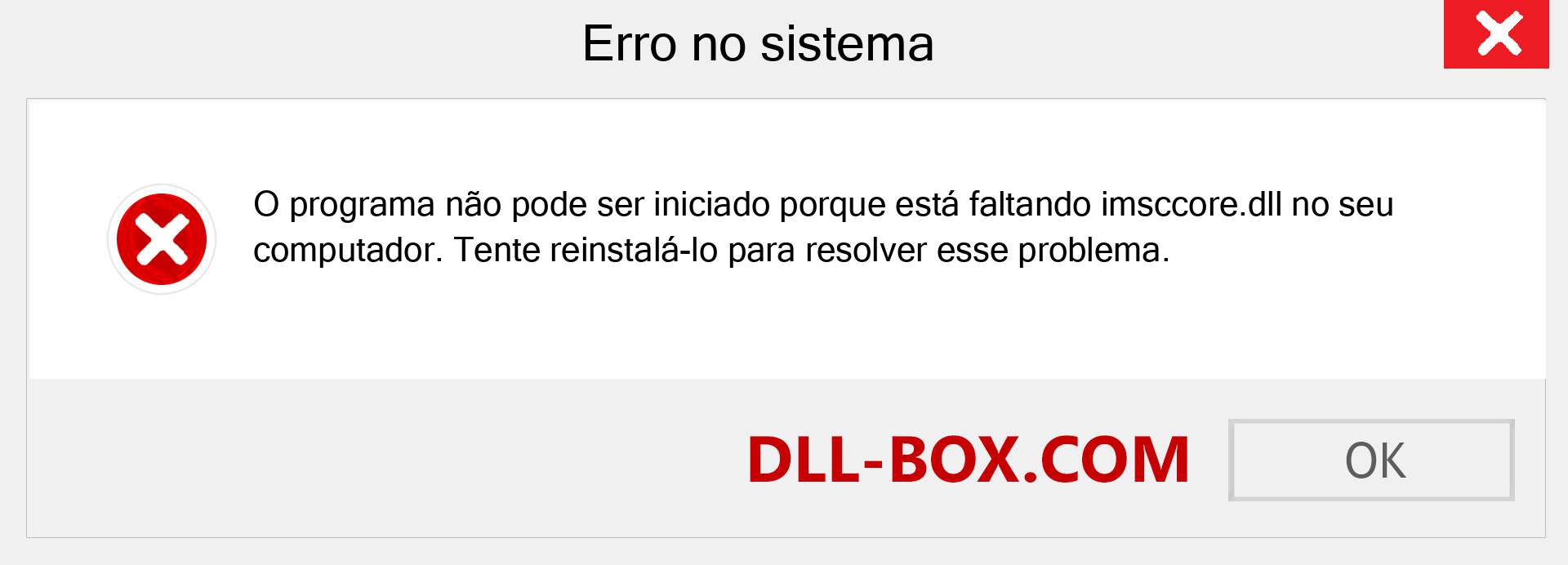 Arquivo imsccore.dll ausente ?. Download para Windows 7, 8, 10 - Correção de erro ausente imsccore dll no Windows, fotos, imagens